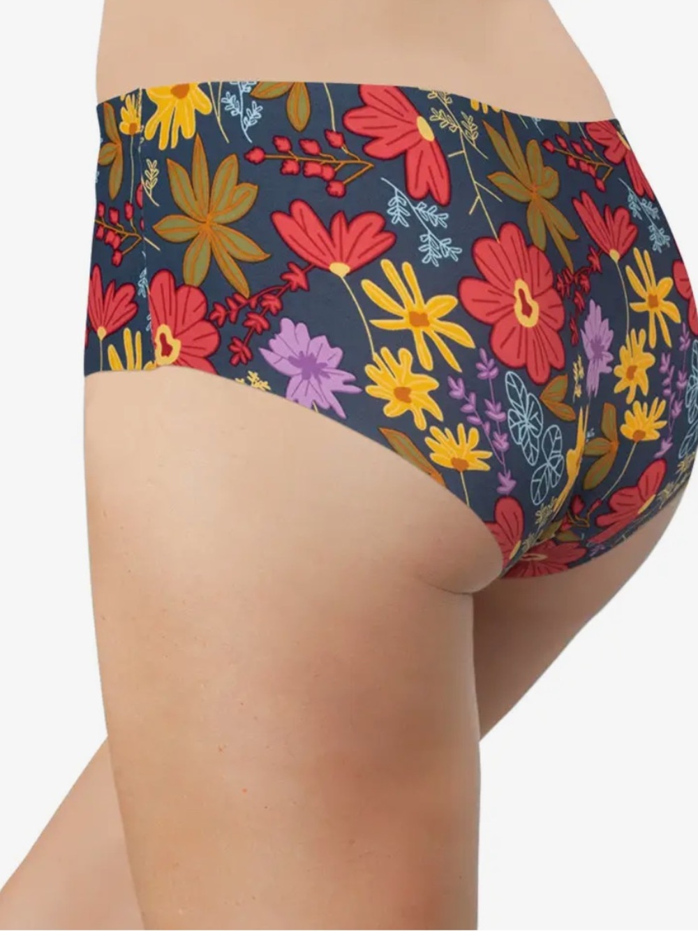 Floral High-Waist Panties | Navy Multi | Size S-XL